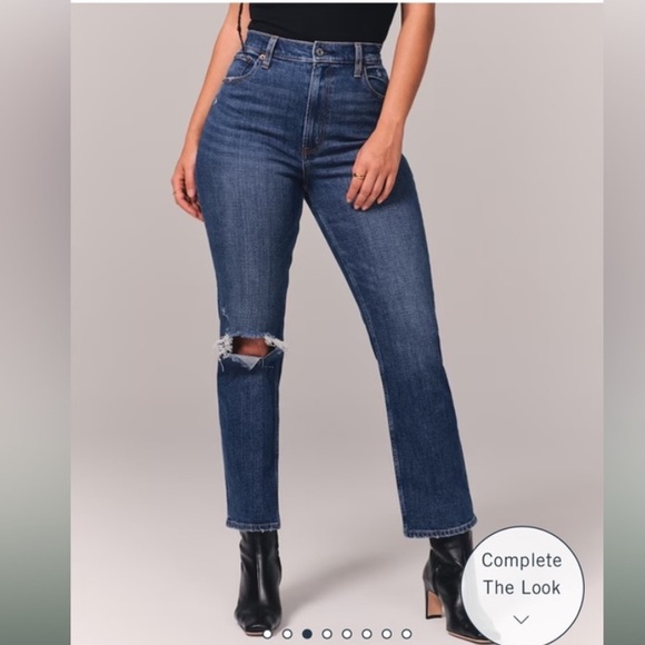 Abercrombie & Fitch Denim - NWT Abercrombie Curve Love Distressed Ultra High Rise Ankle Straight Leg Jeans